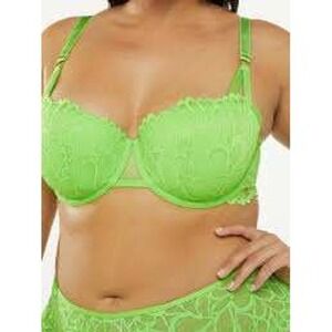 Savage‎ X Fenty Lace Balconette Bra Lime Green 42DDD Plus Size
